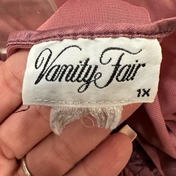 Vintage Nylon Satin Nightgown 1X Vanity Fair Pink Slip Dress Lingerie - Picture 6 of 8